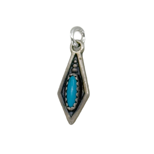 Hand Made Sterling silver needlepoint turquoise Pendant