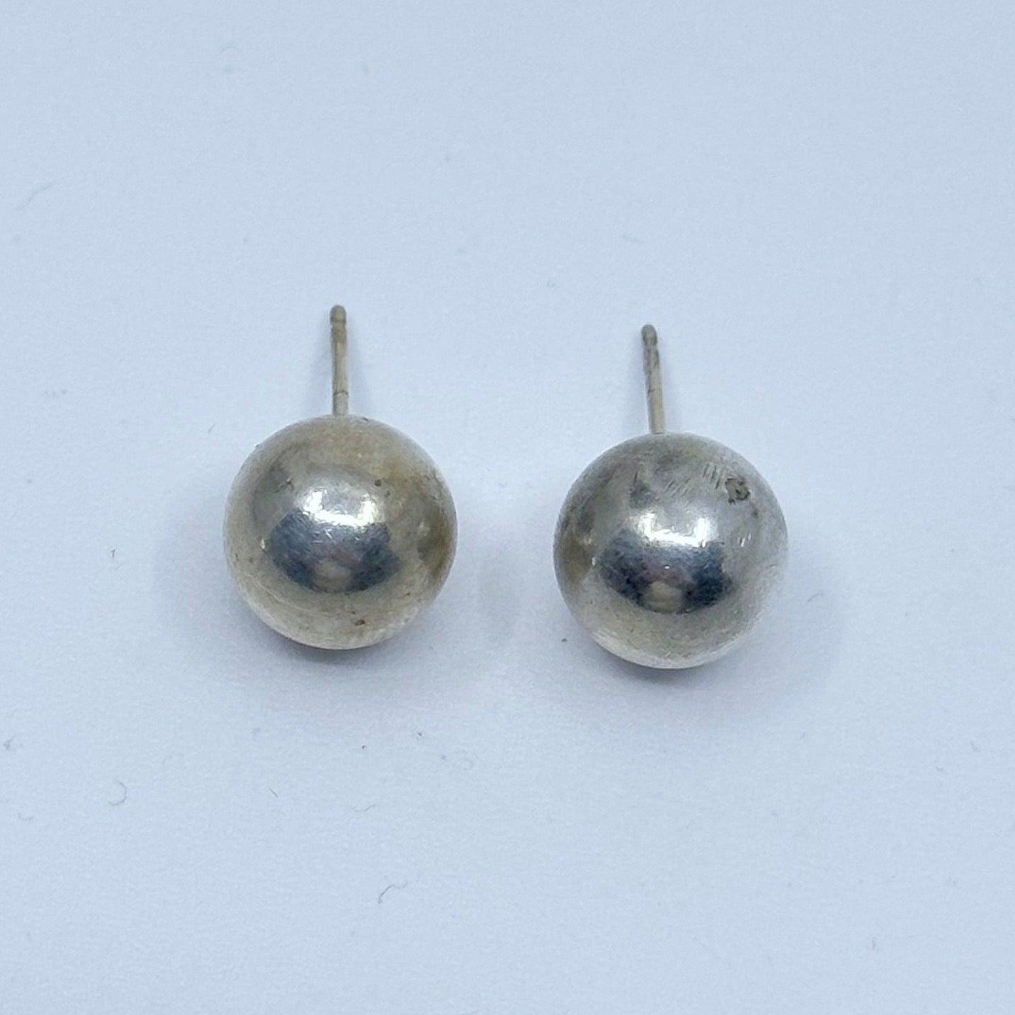 Sterling silver bead stud earrings