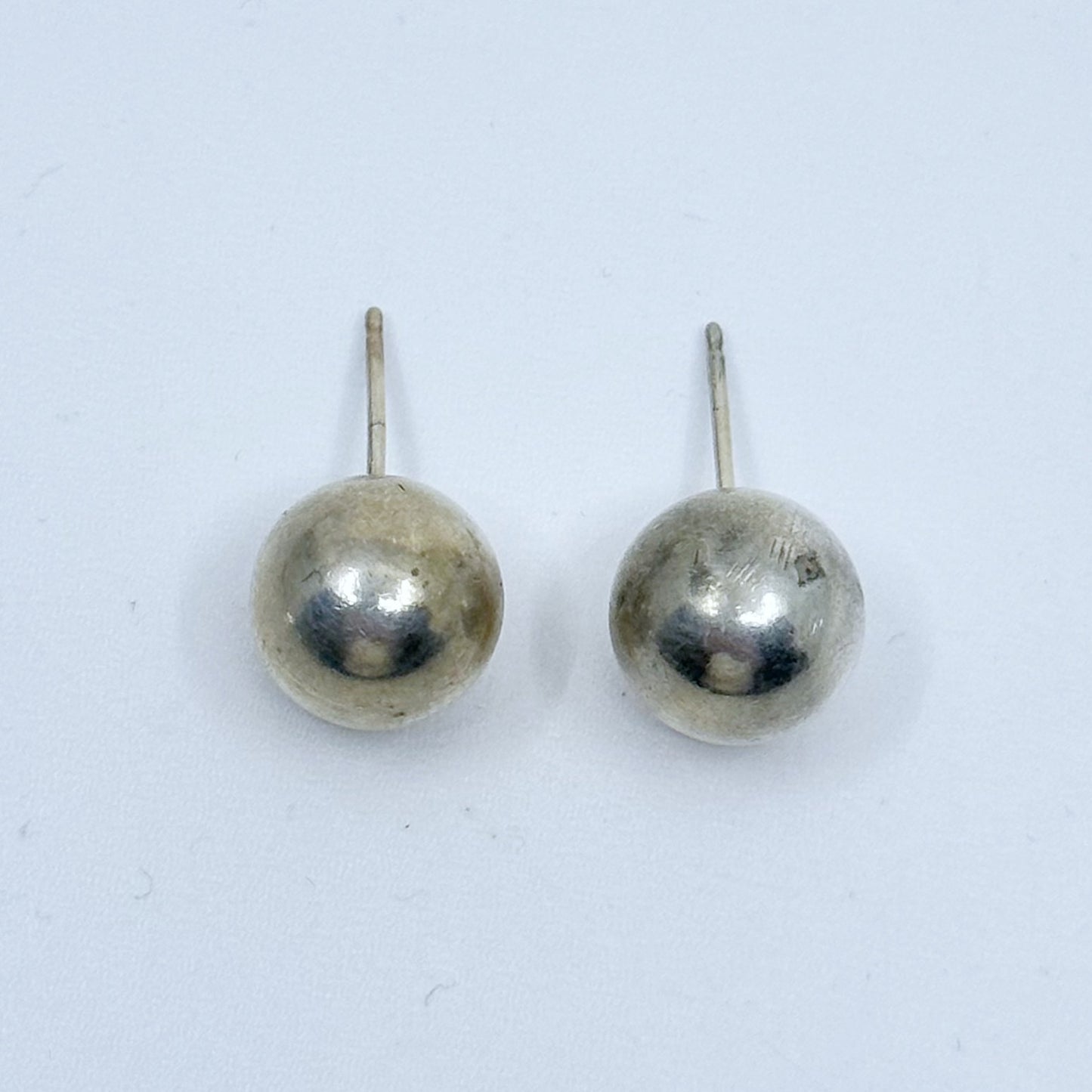 Sterling silver bead stud earrings