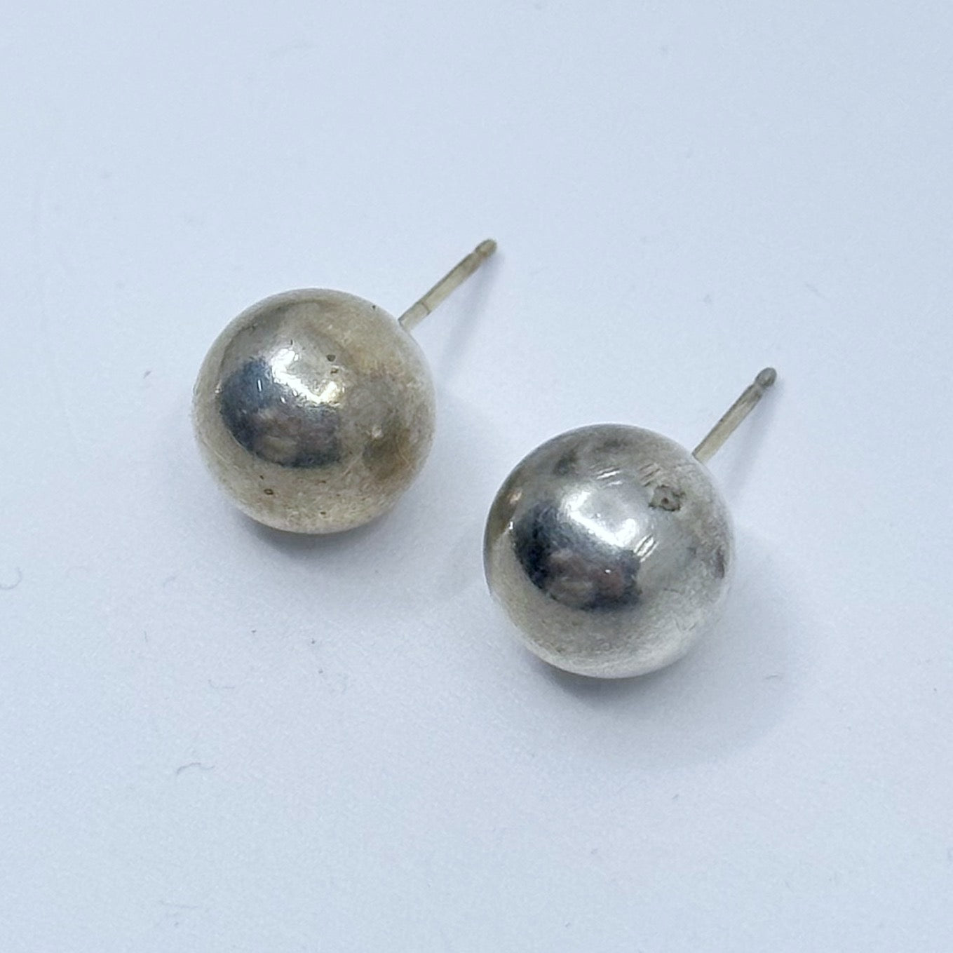 Sterling silver bead stud earrings