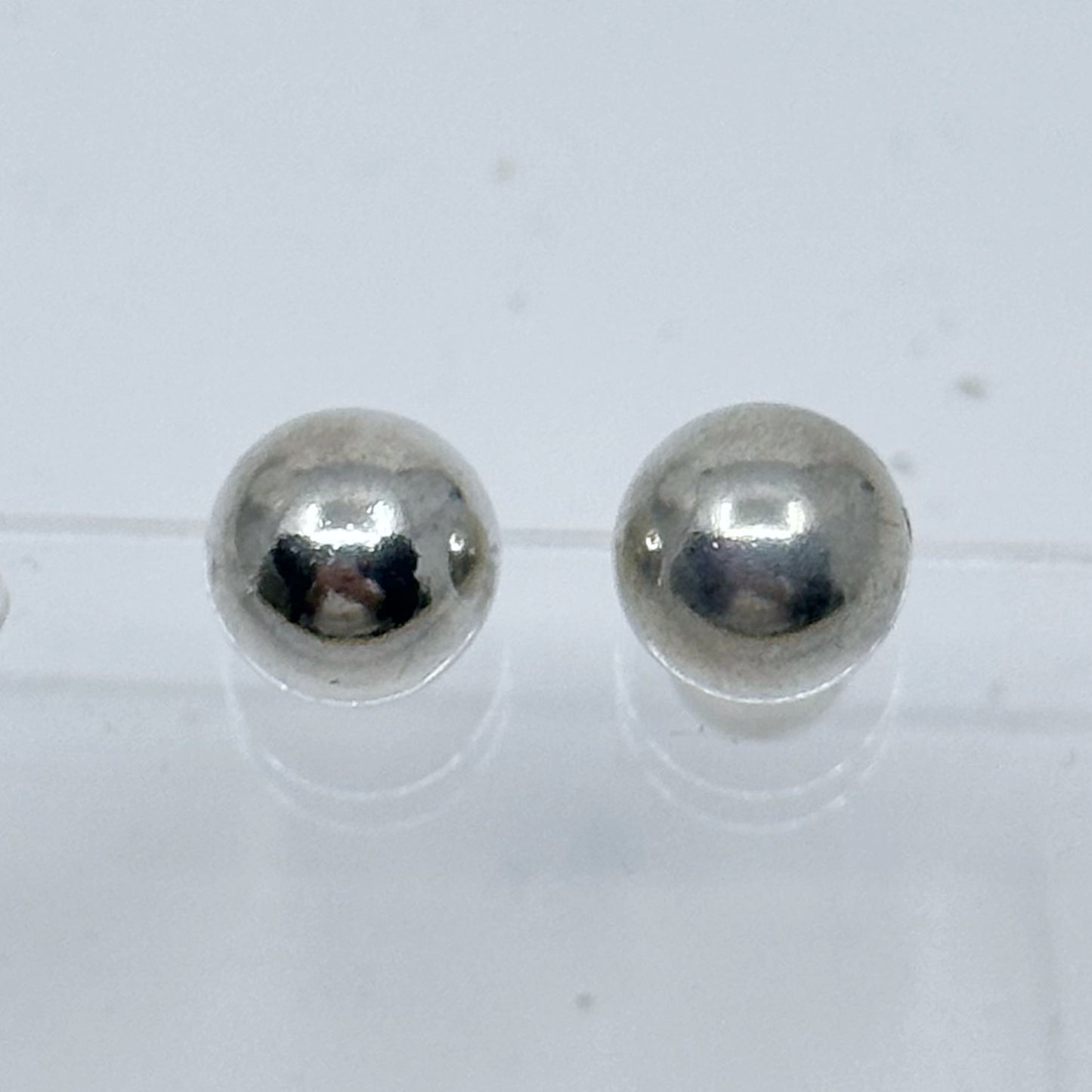 Sterling silver bead stud earrings