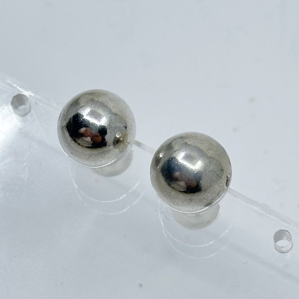 Sterling silver bead stud earrings