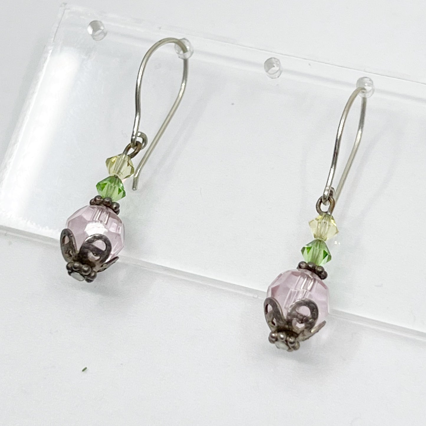 Sterling silver crystal bead earrings