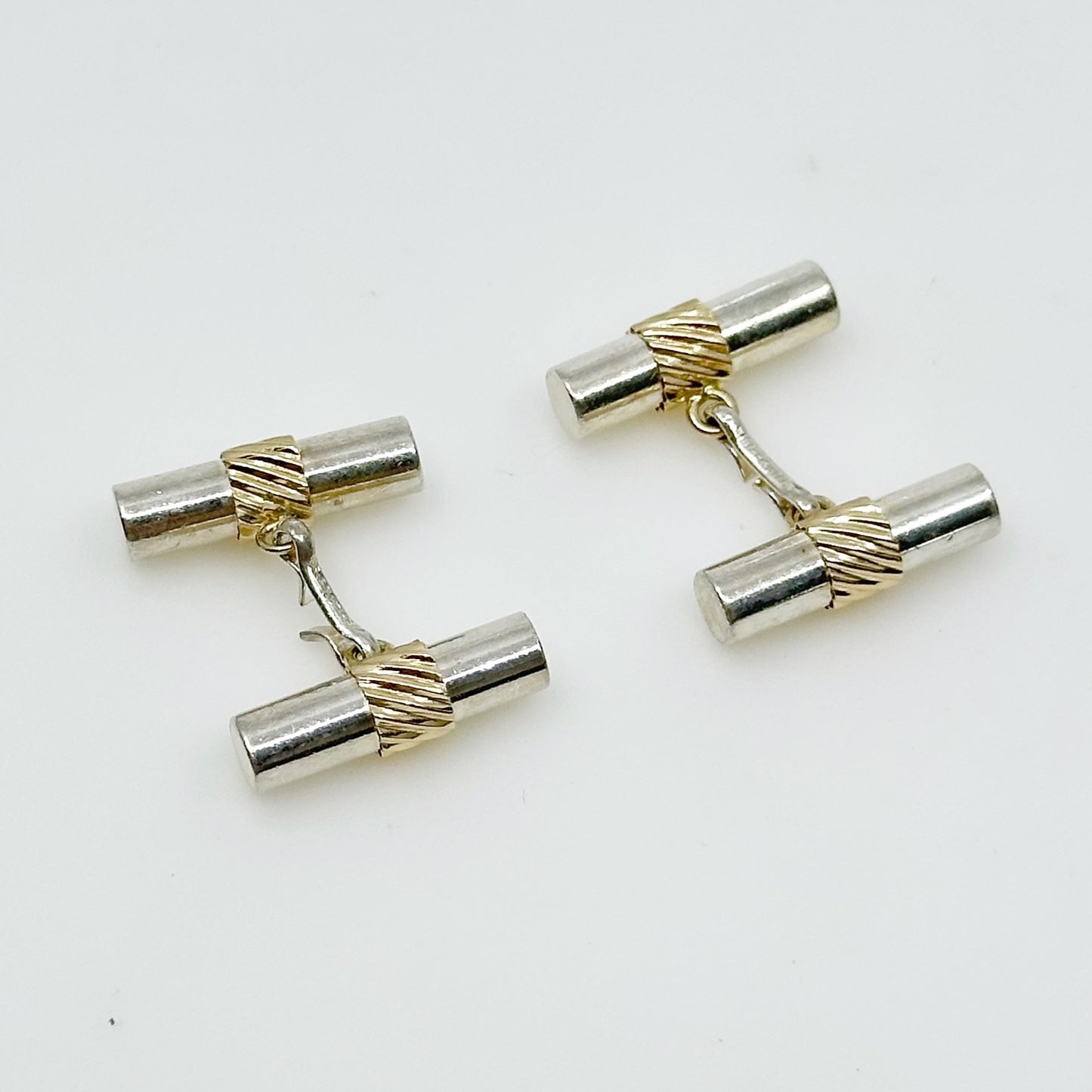 Walter E. Hayward WEH 14k gold & sterling silver cufflinks