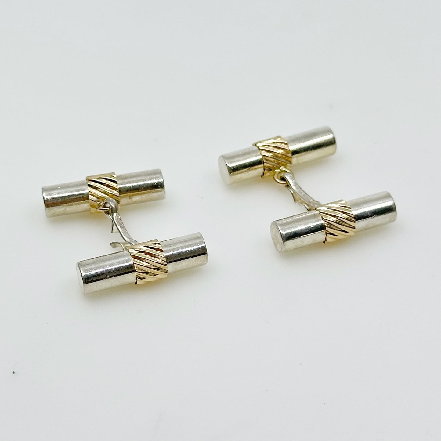 Walter E. Hayward WEH 14k gold & sterling silver cufflinks