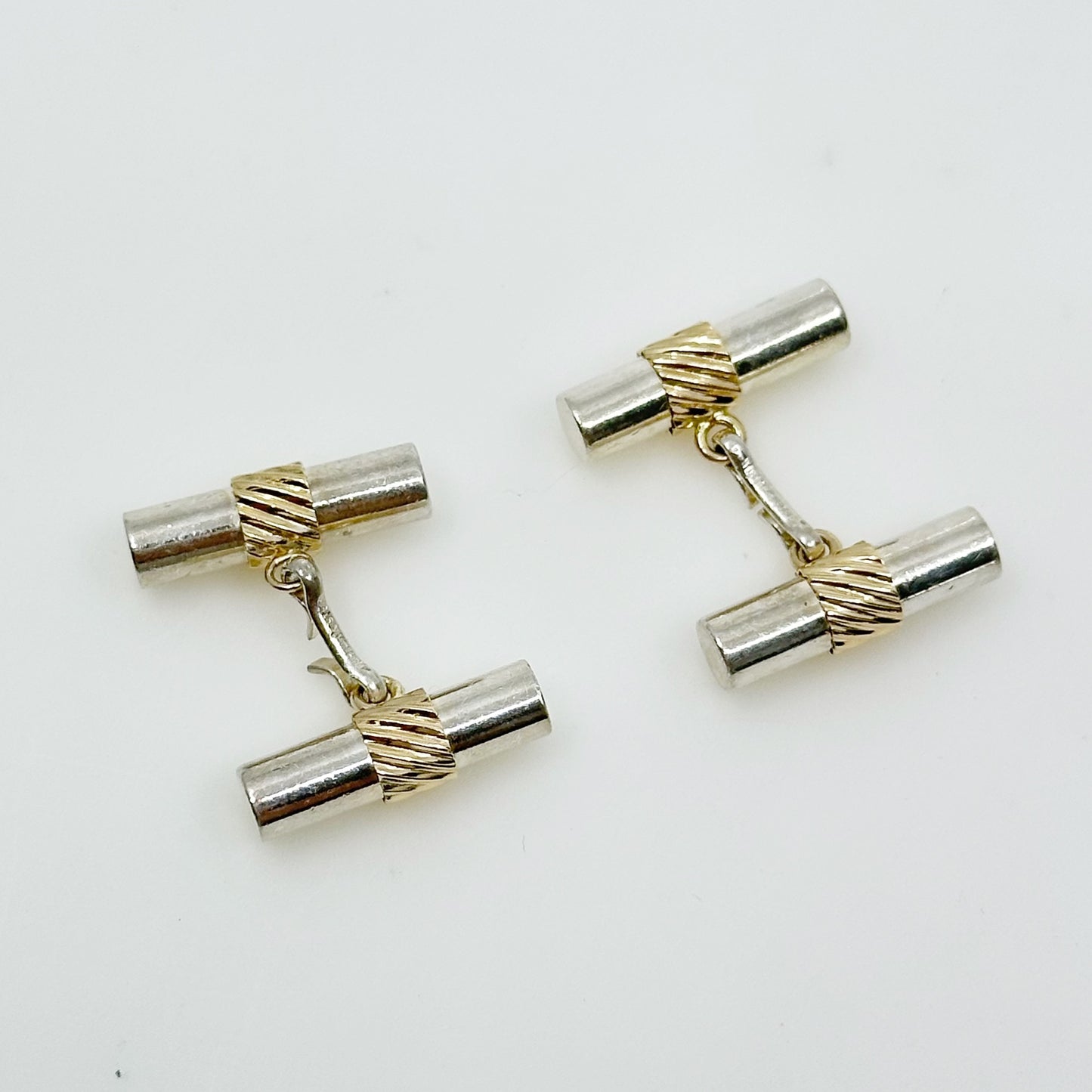 Walter E. Hayward WEH 14k gold & sterling silver cufflinks