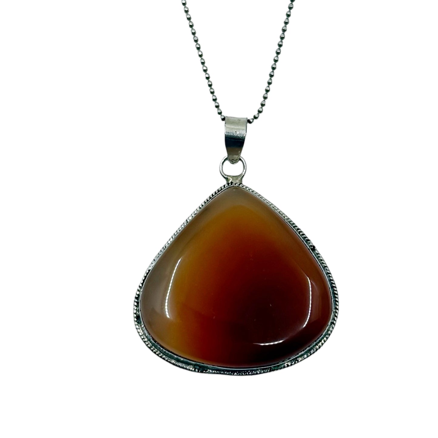 Vintage Sterling silver carnelian pendant - GM86