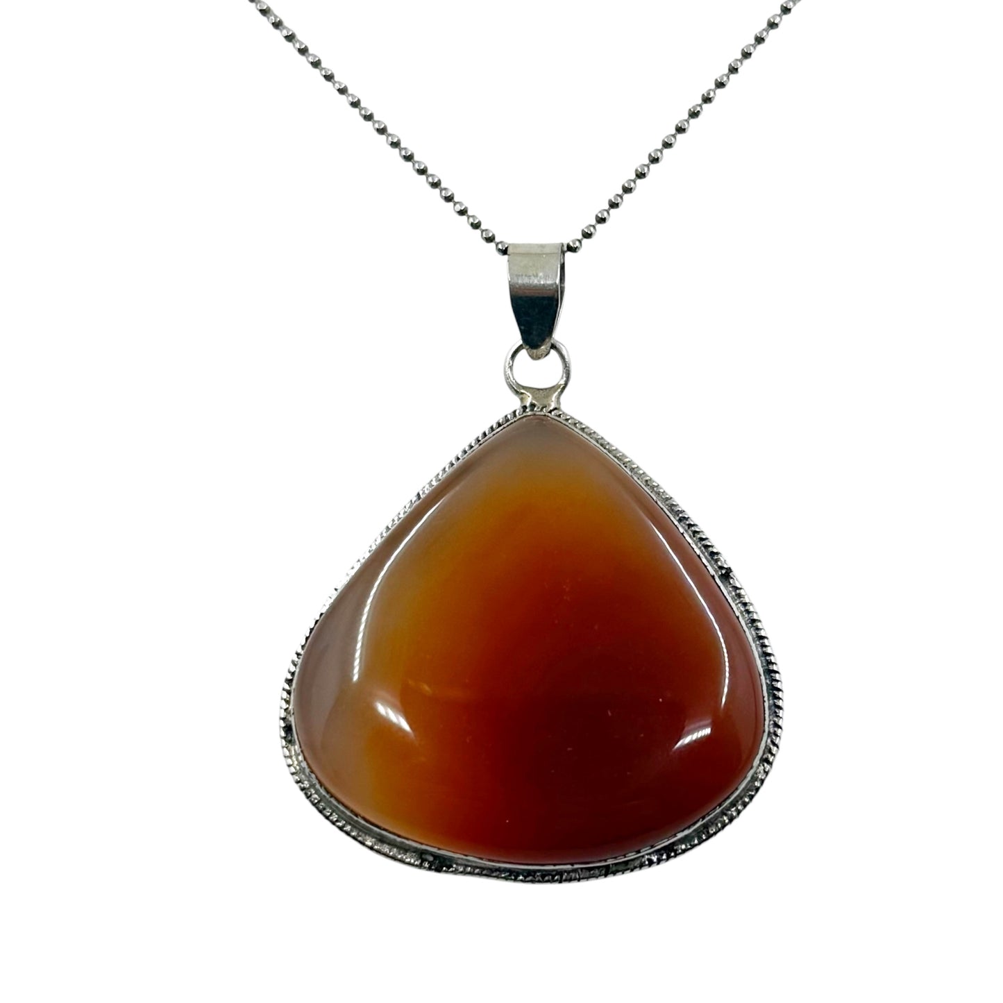 Vintage Sterling silver carnelian pendant - GM86