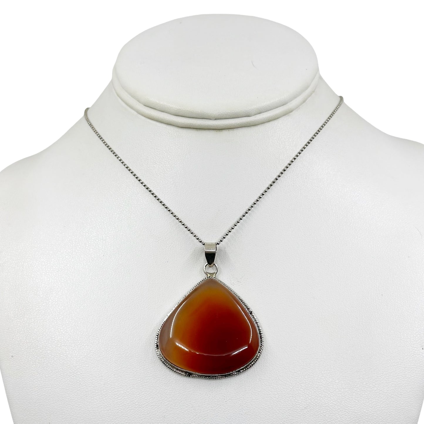 Vintage Sterling silver carnelian pendant - GM86