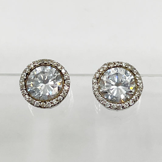 Sterling silver cubic zirconia stud earrings