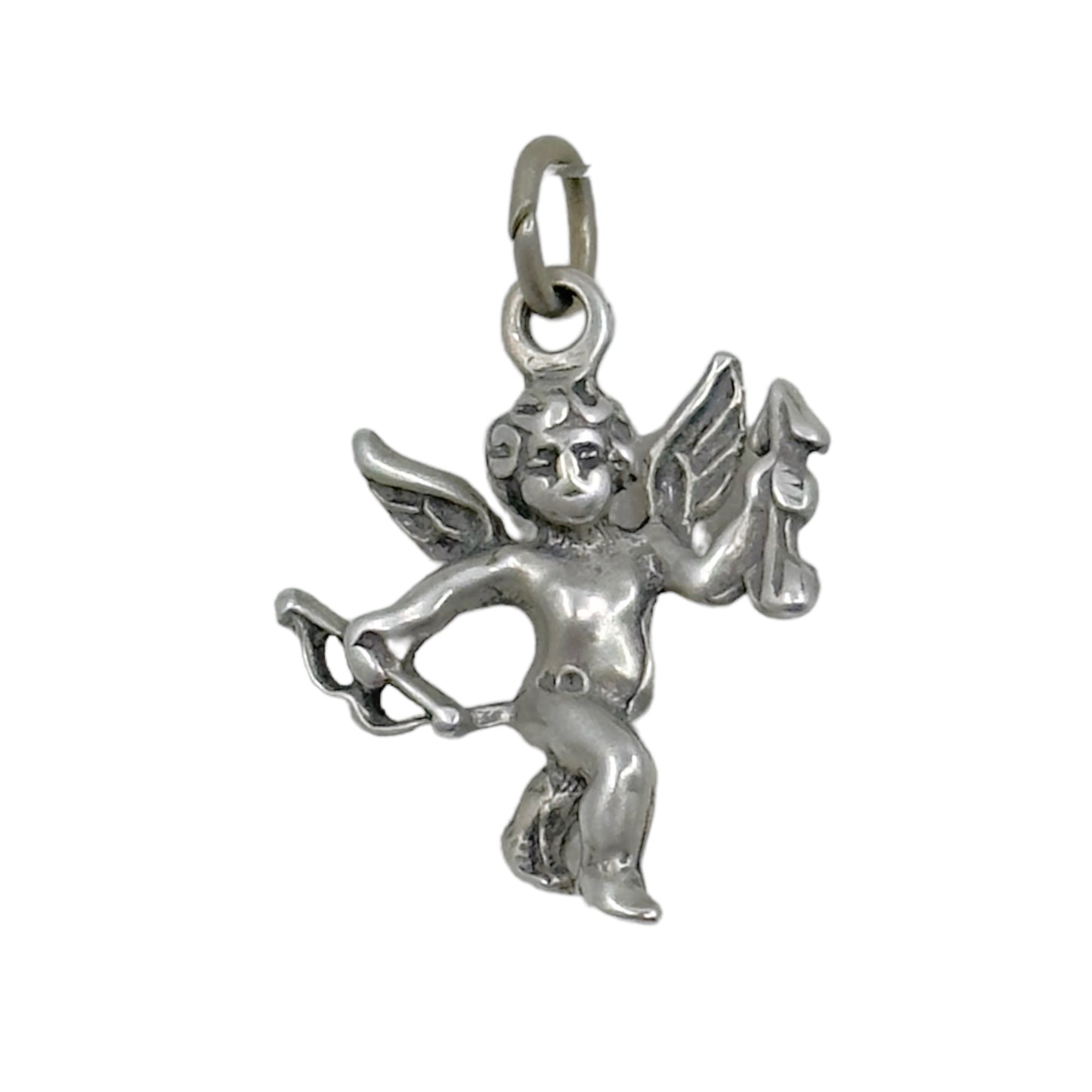 Vintage Sterling silver cupid cherub charm Pendant