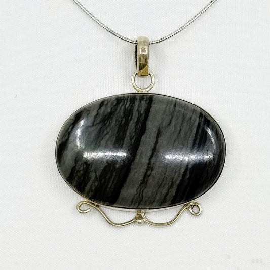 Sterling silver jasper pendant - GM85