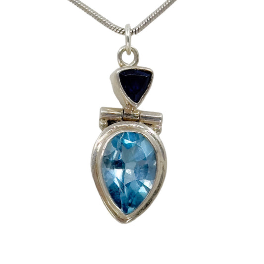 Sterling silver Iolite & Blue Topaz pendant