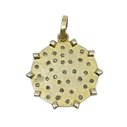 Gold vermeil sterling silver .50 carat Diamond pendant pendant