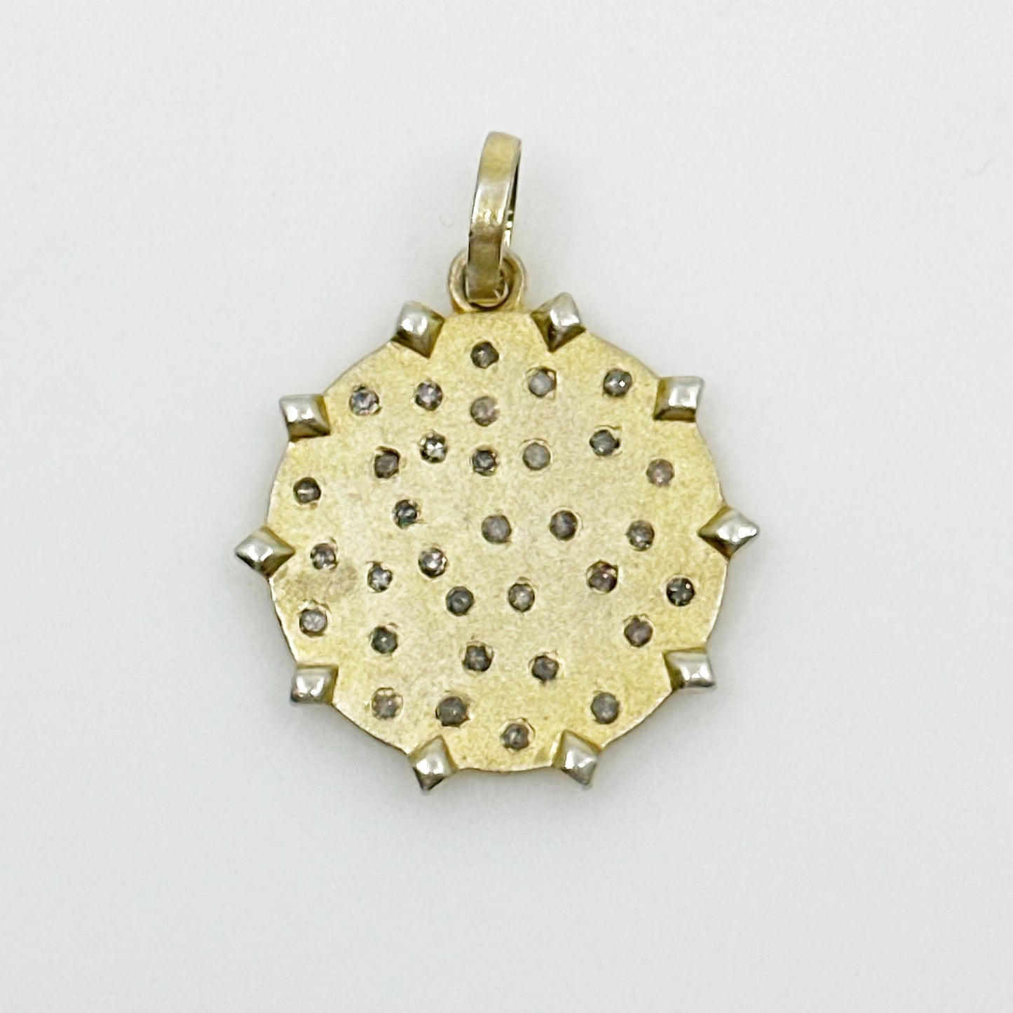 Gold vermeil sterling silver .50 carat Diamond pendant pendant