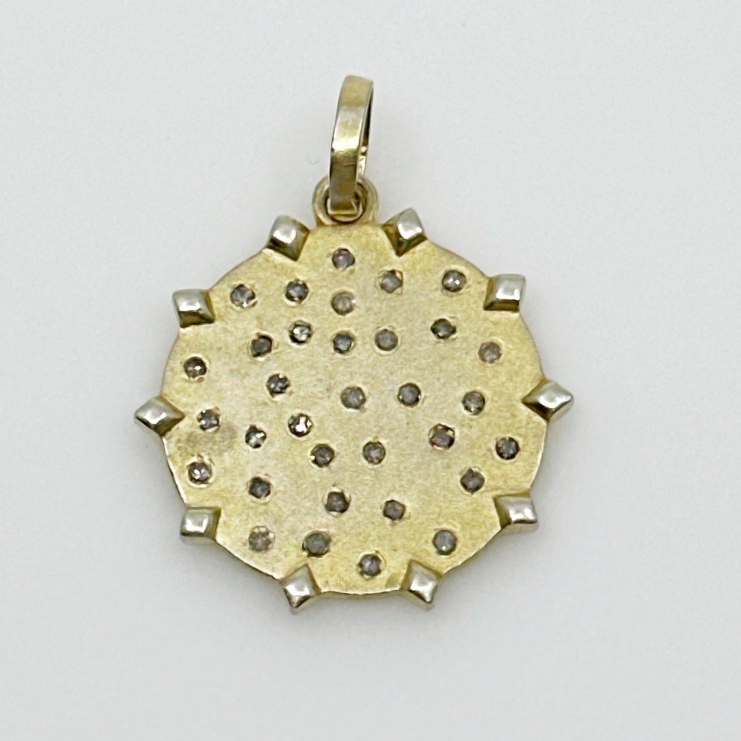 Gold vermeil sterling silver .50 carat Diamond pendant pendant