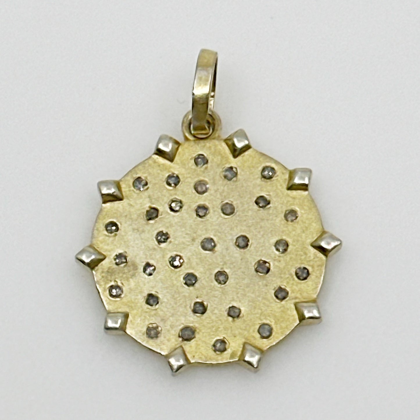 Gold vermeil sterling silver .50 carat Diamond pendant pendant