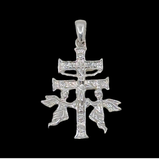 Sterling silver Caravaca cross pendant