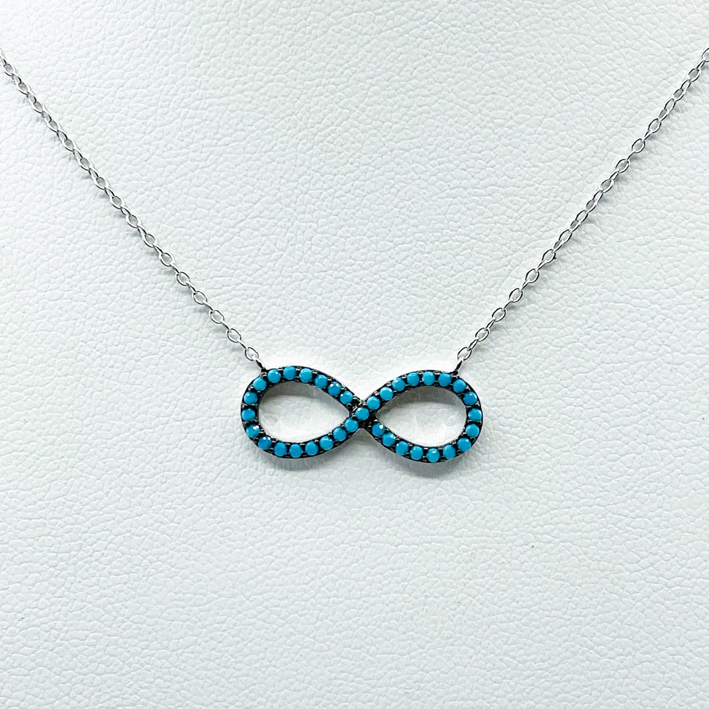 sterling silver turquoise infinity necklace