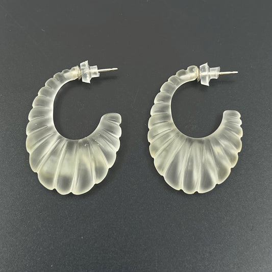 Sterling silver rock crystal hoop earrings