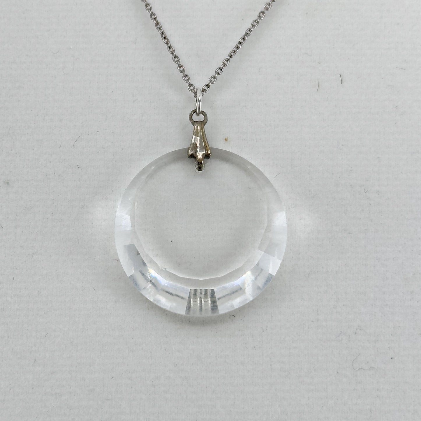 Vintage Sterling silver crystal pendant