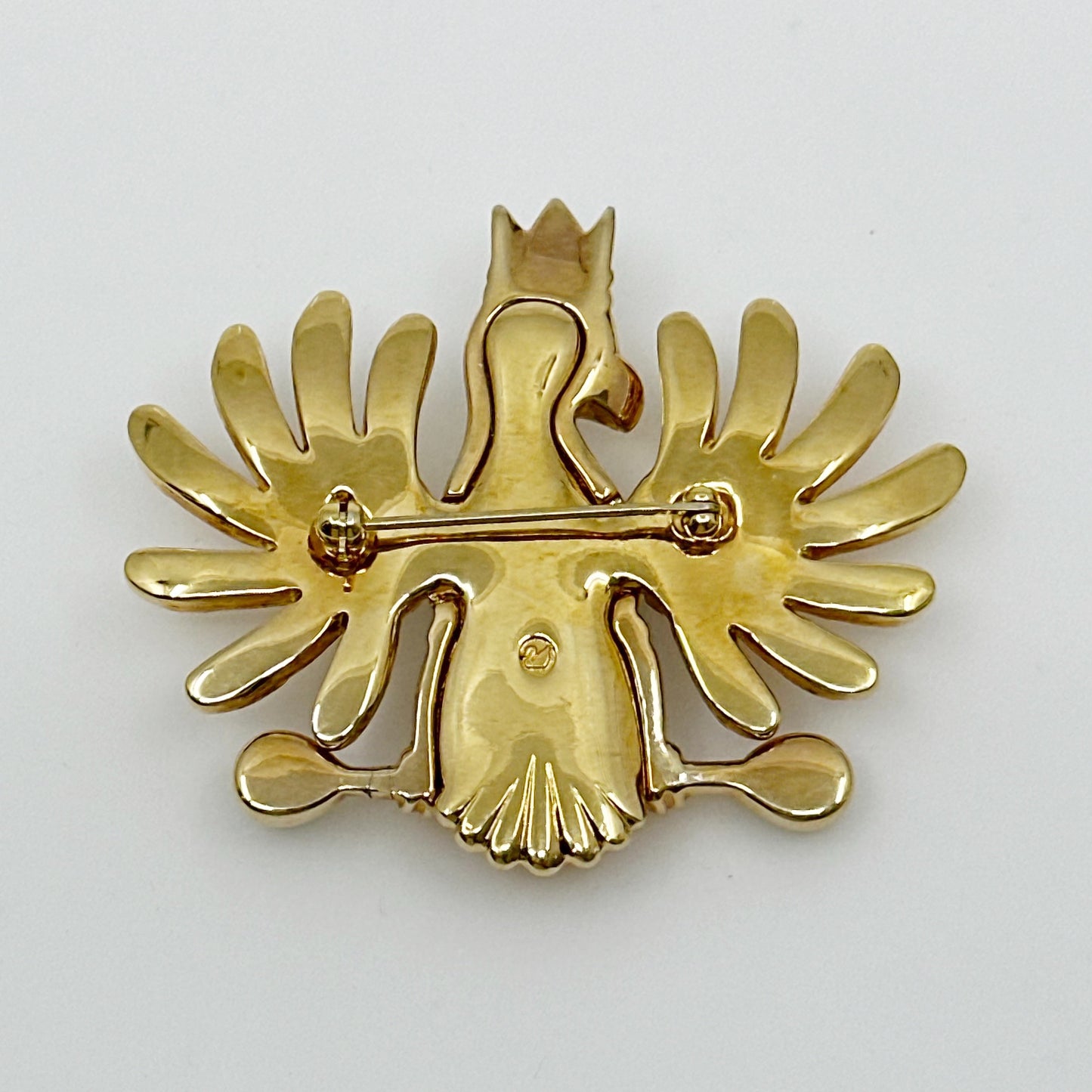 Swarovski  Crystal Gold plated Regal Imperial Eagle Bird Brooch