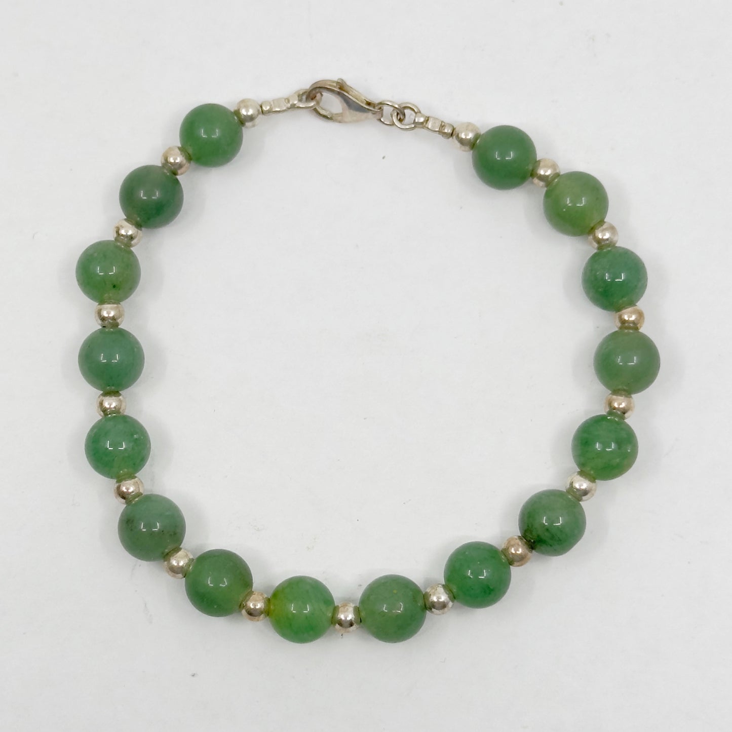 sterling silver aventurine bead bracelet