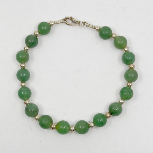 sterling silver aventurine bead bracelet