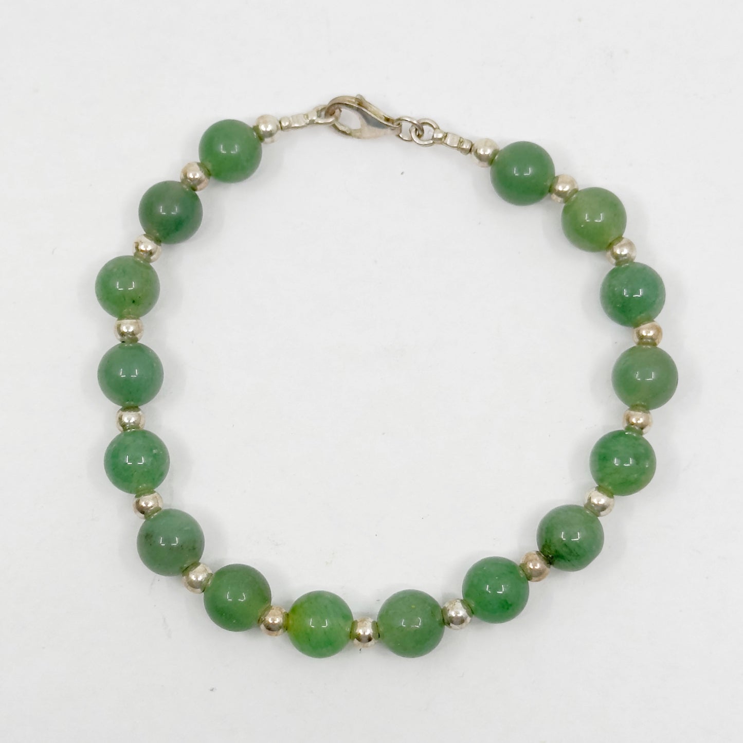 sterling silver aventurine bead bracelet