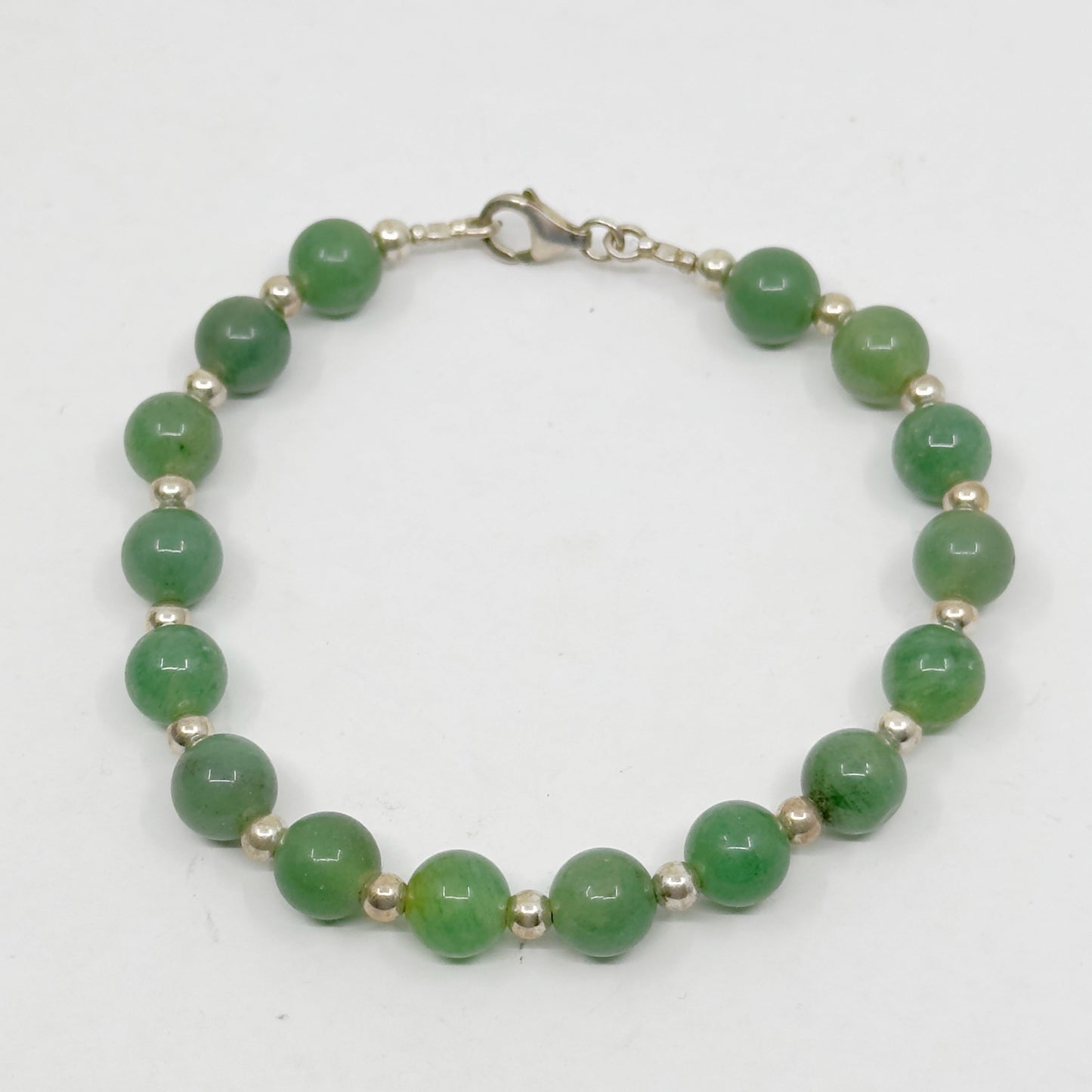 sterling silver aventurine bead bracelet