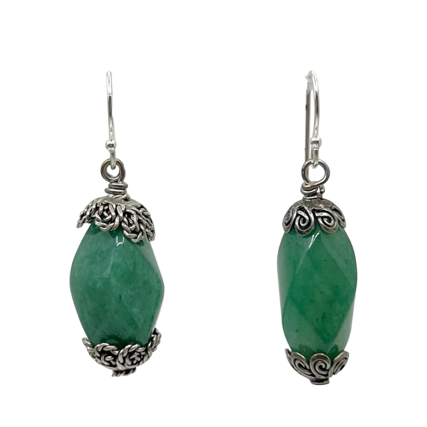 Sterling silver aventurine earrings