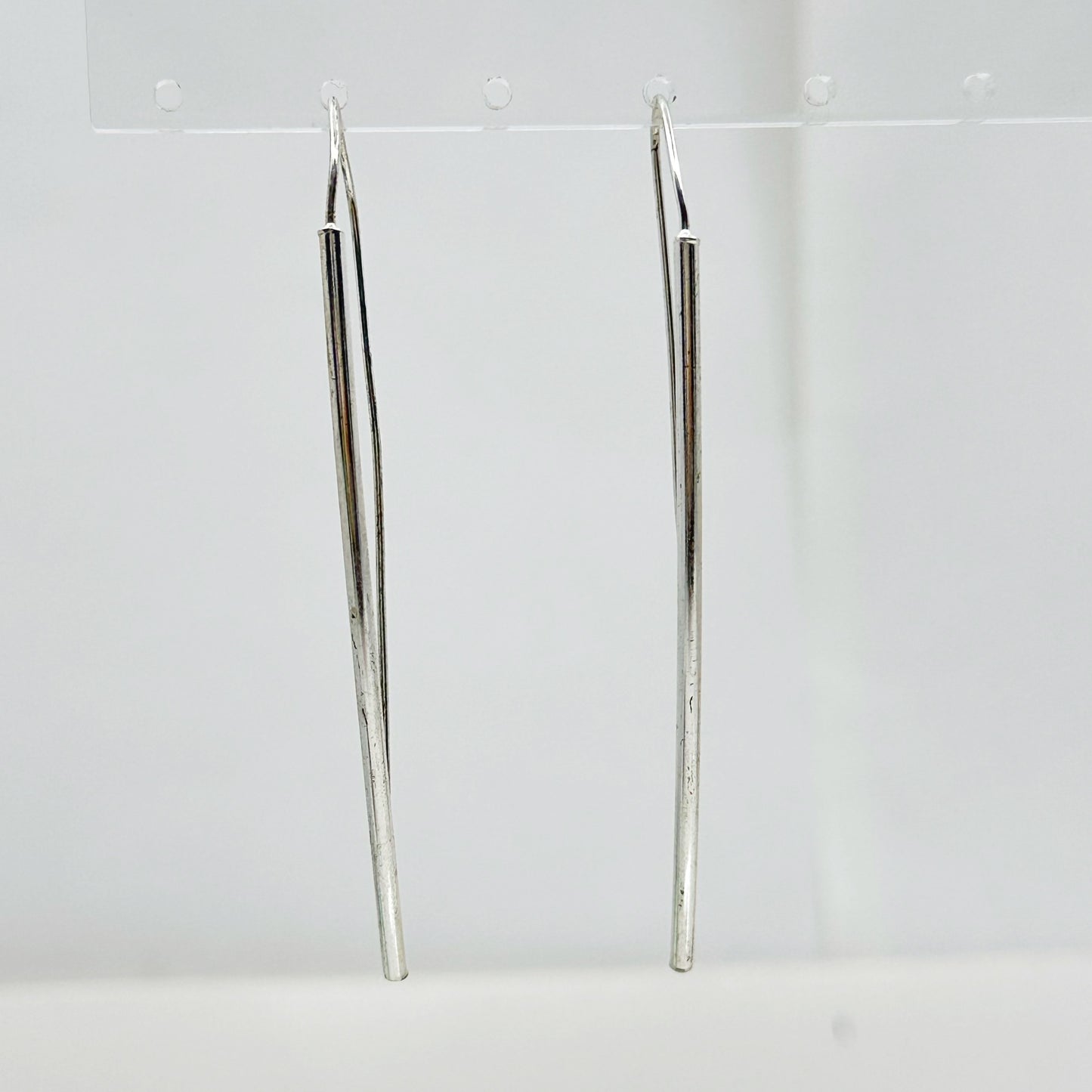 Hand made sterling silver long earrings