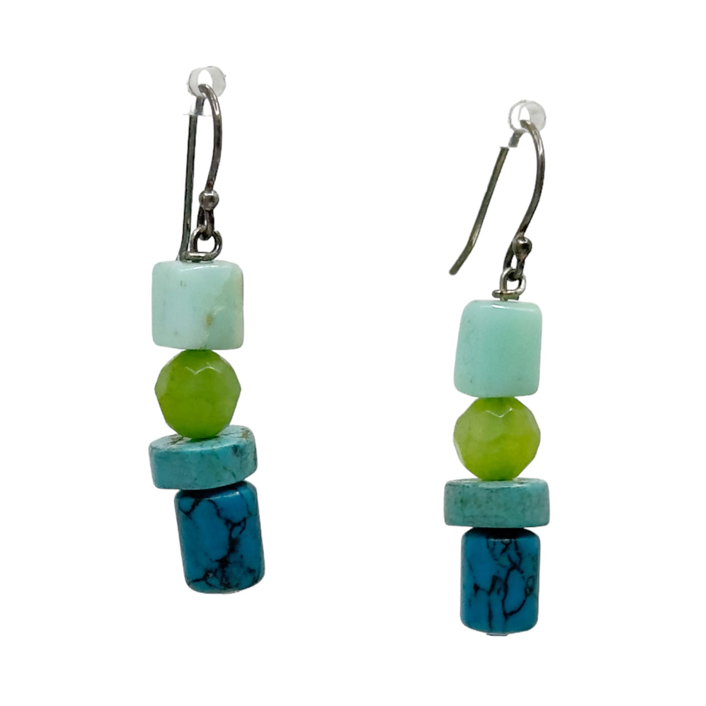 Hand Made sterling silver gemstone bead earrings