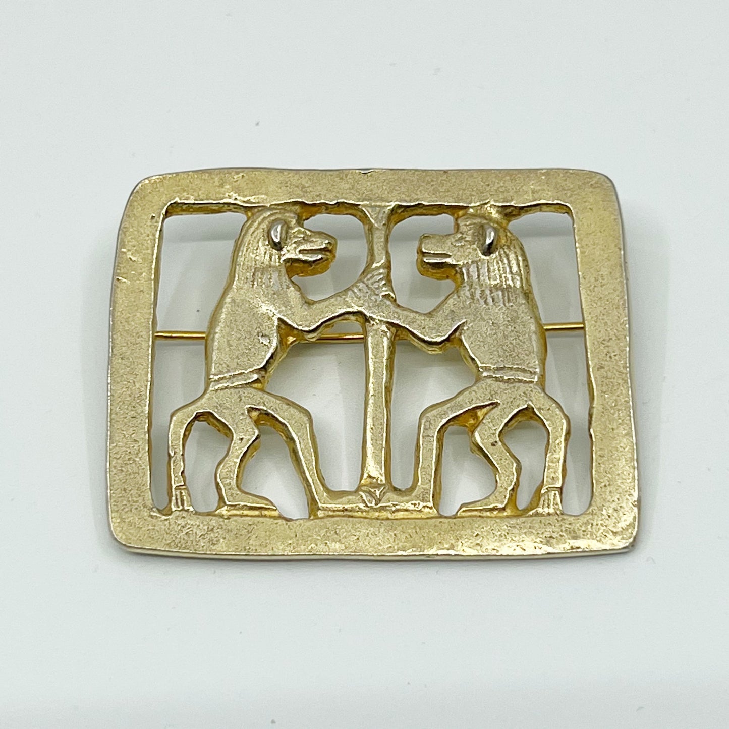 MMA Metropolitan Museum of Art sterling silver apes  brooch