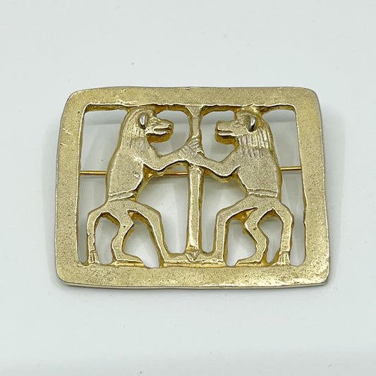 MMA Metropolitan Museum of Art sterling silver apes  brooch