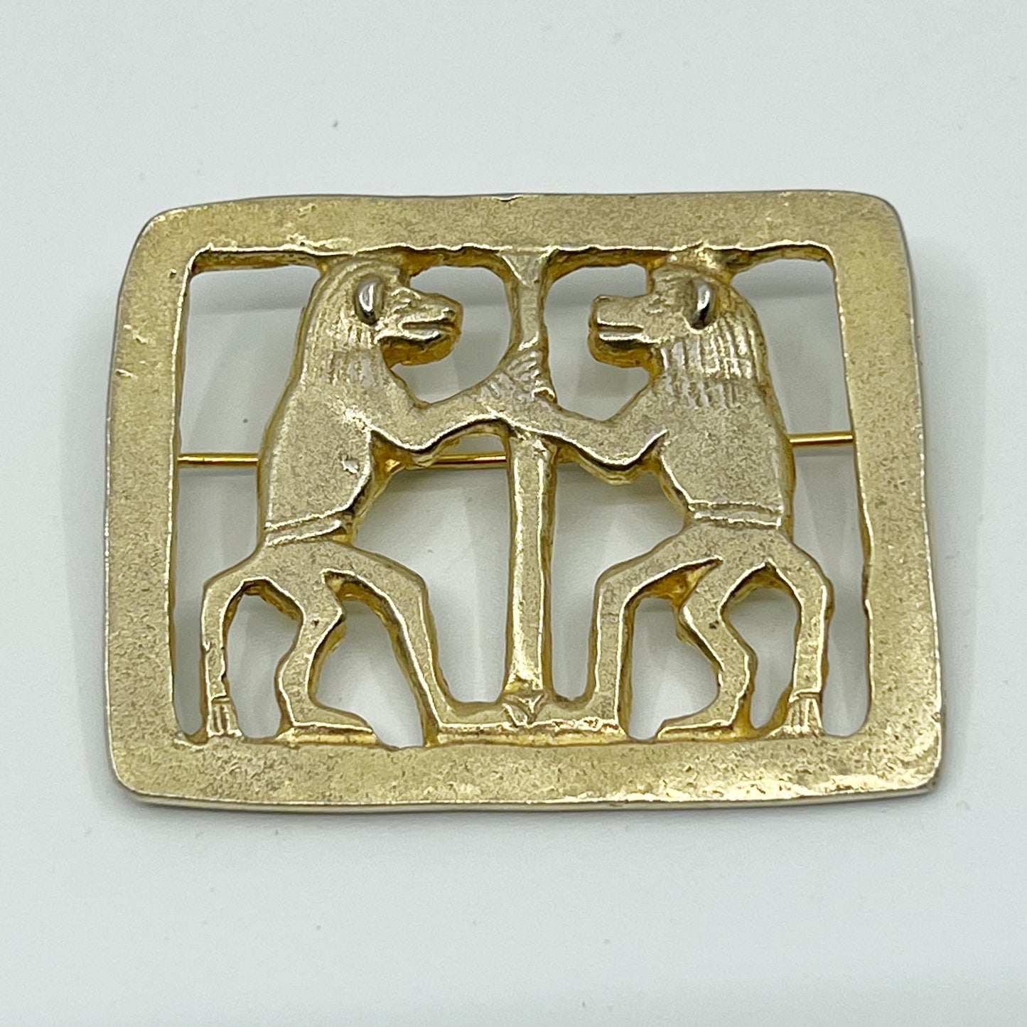 MMA Metropolitan Museum of Art sterling silver apes  brooch