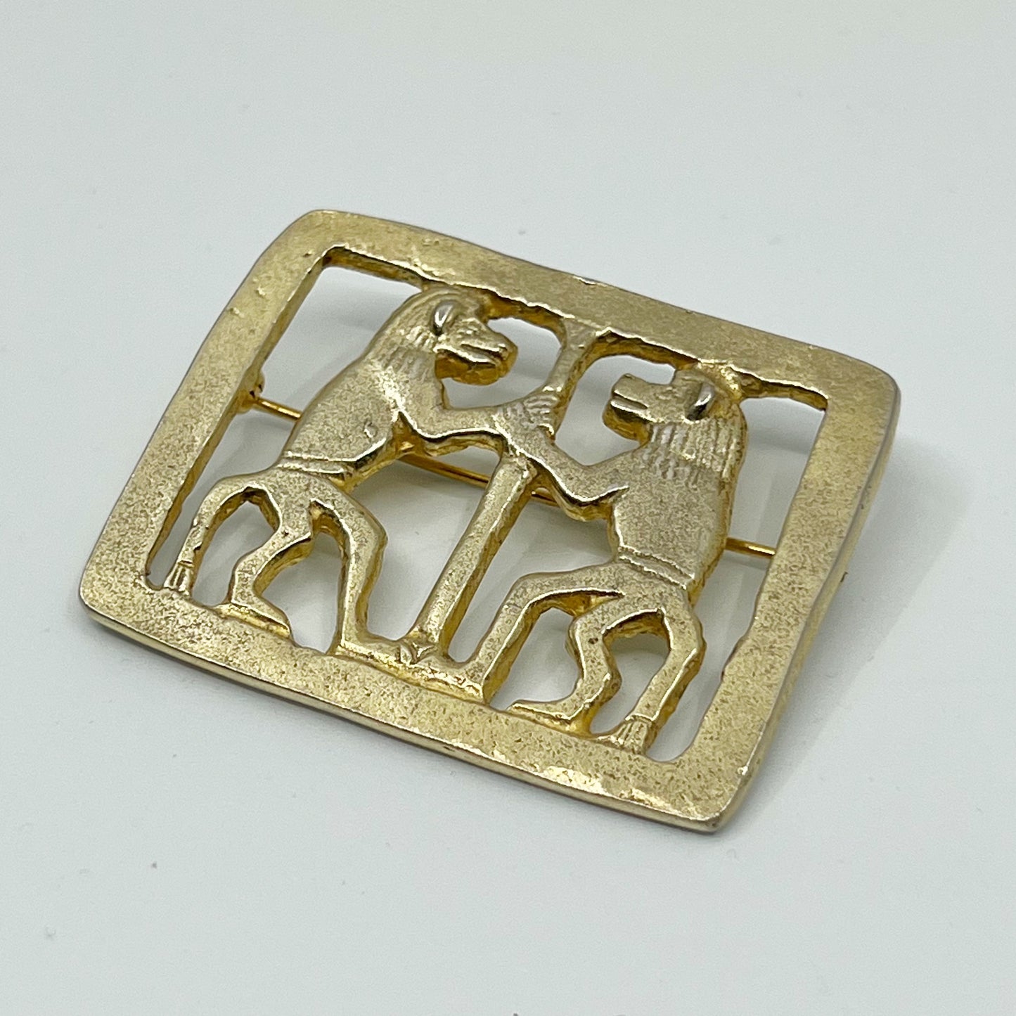 MMA Metropolitan Museum of Art sterling silver apes  brooch