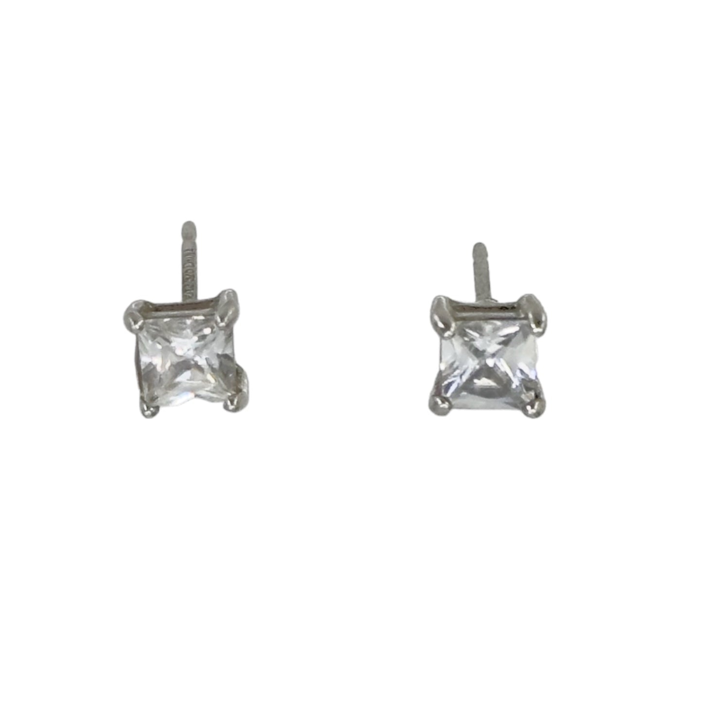 Sterling silver cubic zirconia stud earrings