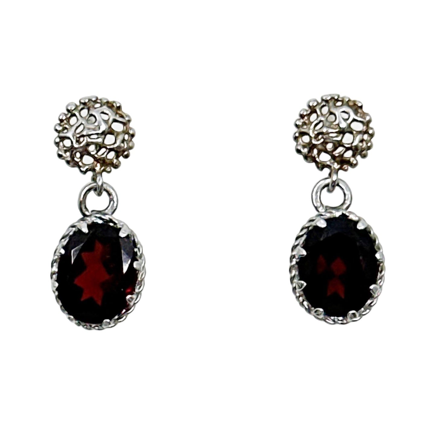 Sterling silver Garnet earrings