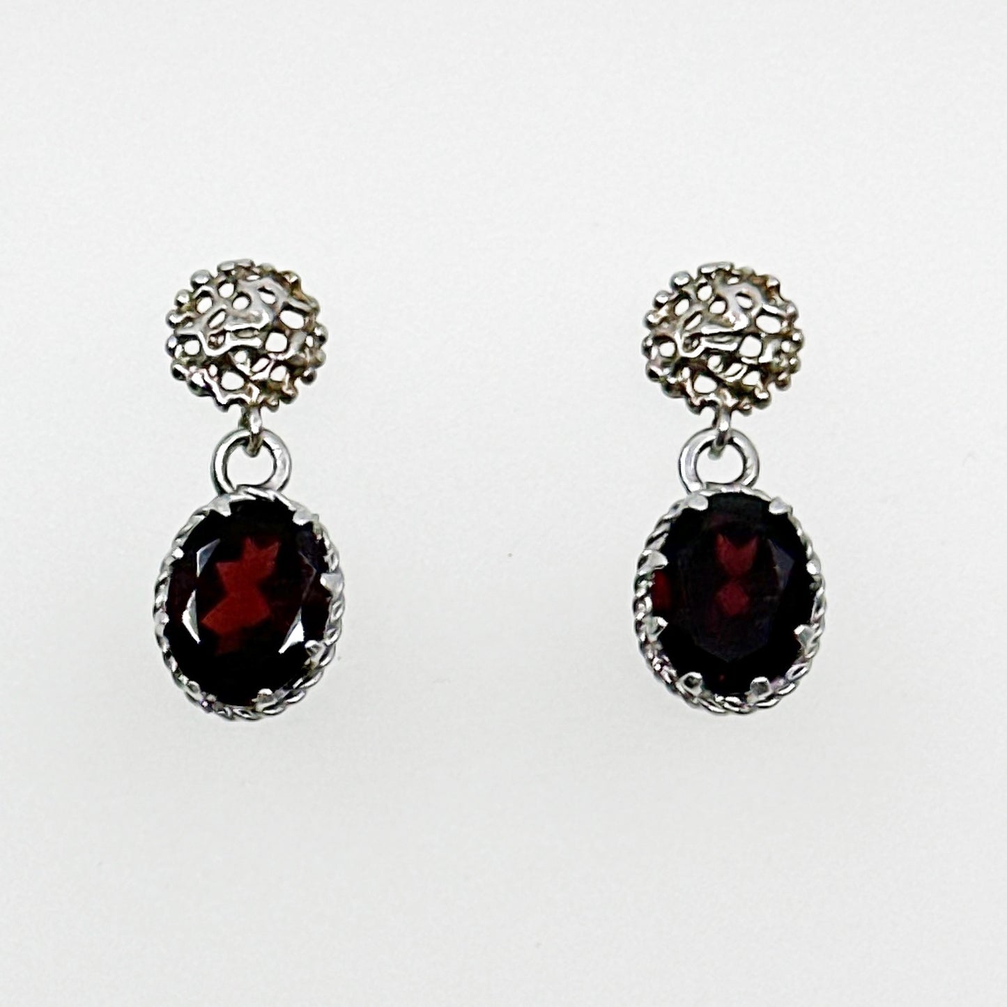 Sterling silver Garnet earrings