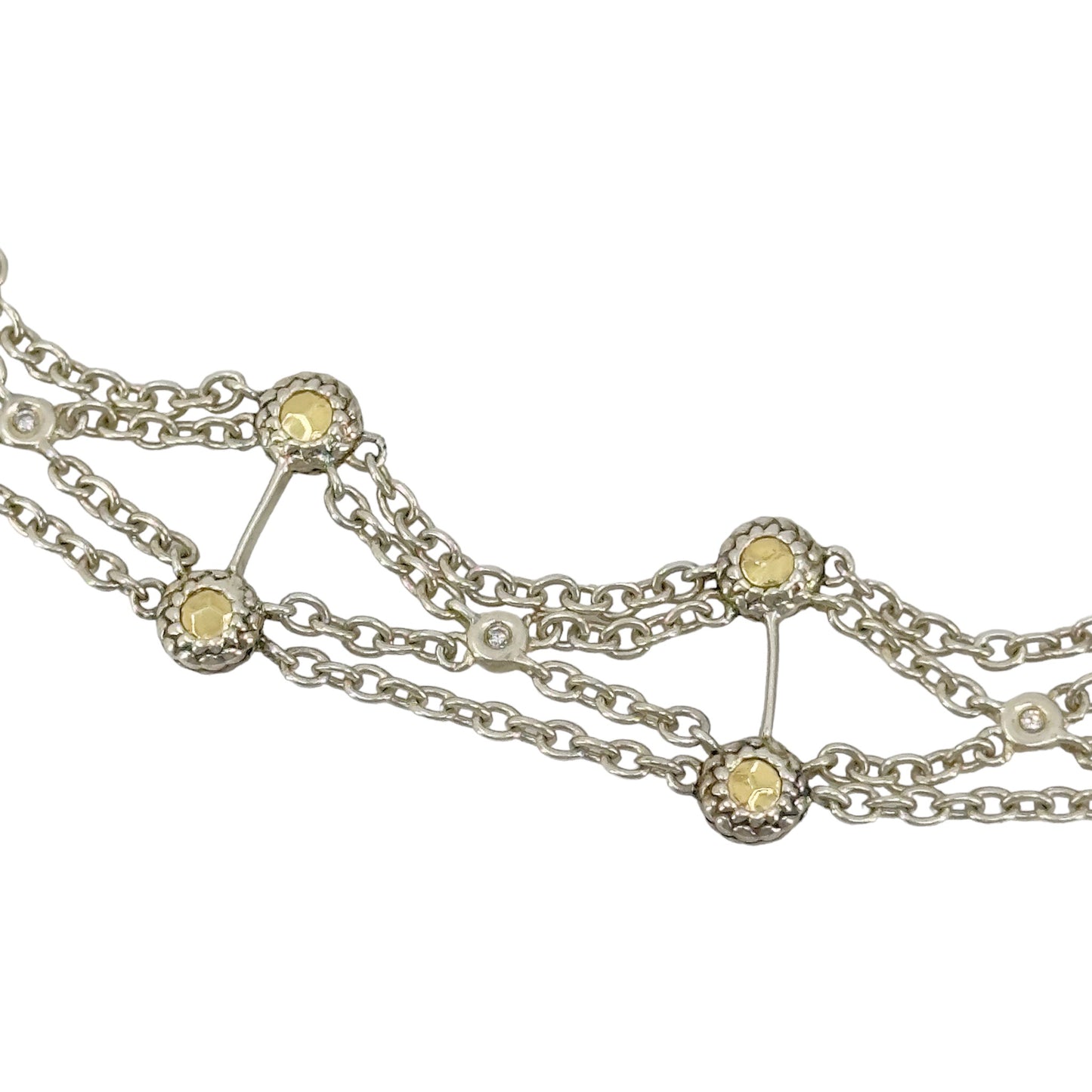 18k gold & Sterling silver diamond link bracelet