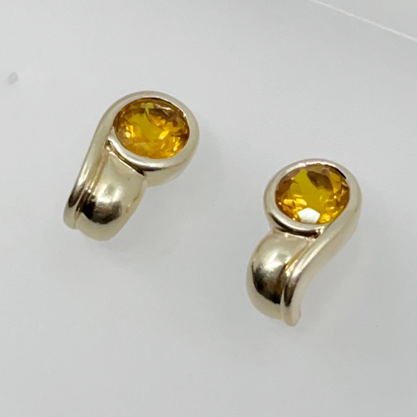 Gold vermeil sterling silver citrine earrings