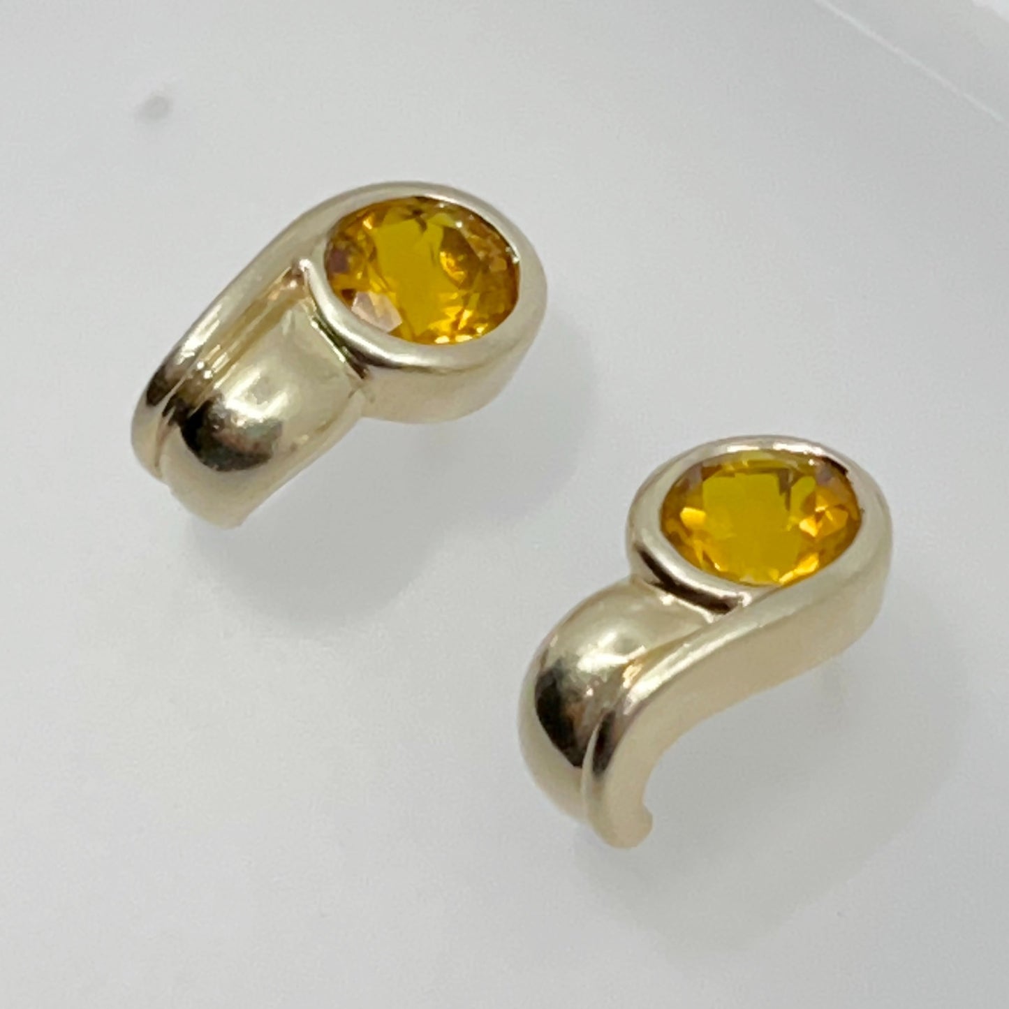 Gold vermeil sterling silver citrine earrings