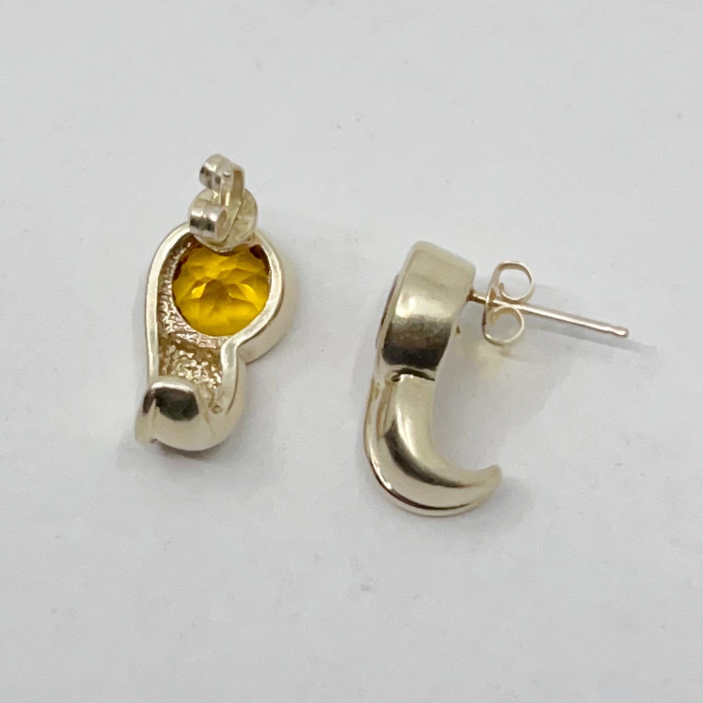 Gold vermeil sterling silver citrine earrings