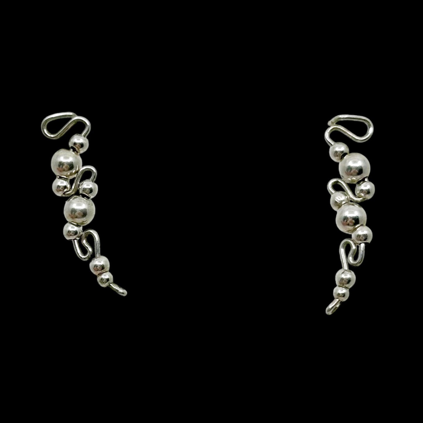 Hand Made sterling silver bead earrings