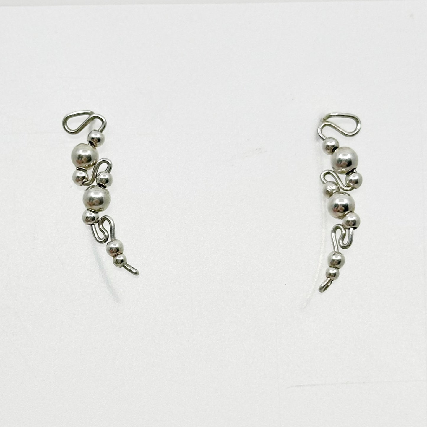 Hand Made sterling silver bead earrings