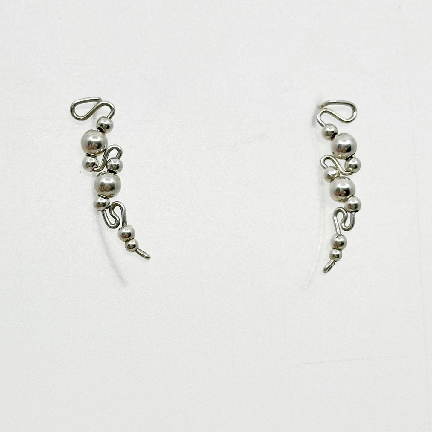 Hand Made sterling silver bead earrings