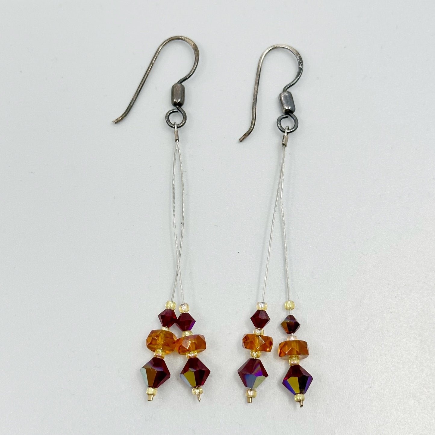 Handmade sterling silver crystal earrings