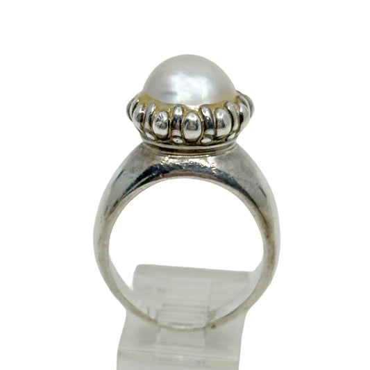 Sterling silver Mabe pearl ring