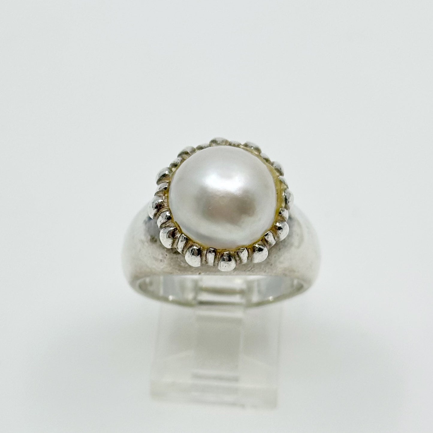 Sterling silver Mabe pearl ring